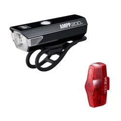 Cateye AMPP200/ViZ100 lygtes�t USB-C genopladelig 200/100 lumen
