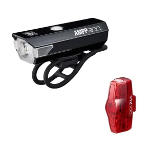 Cateye AMPP200/ViZ100 lygtes�t USB-C genopladelig 200/100 lumen