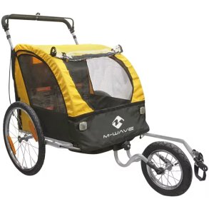 M-WAVE cykeltrailer Kids Ride 3 in 1 &ndash; gul / sort