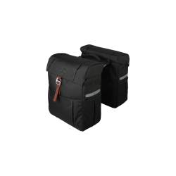 Cykeltaske, dobbelt med MIK-adapter sort/brun
