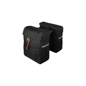 Cykeltaske, dobbelt med MIK-adapter sort/brun