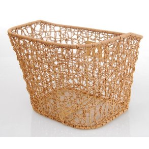 Kurv For fastmotering Lys brun Plast Rattan Flet