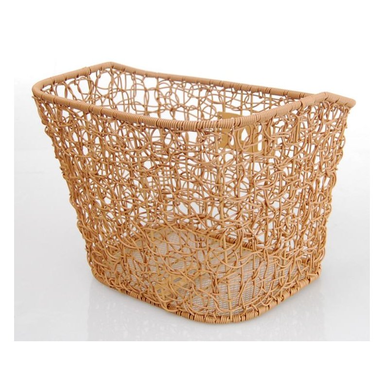 Kurv For fastmotering Lys brun Plast Rattan Flet