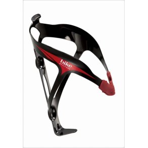 Flaskeholder Bike Attitude SuperLight 29 gram - Sort med Rd Gummipakning
