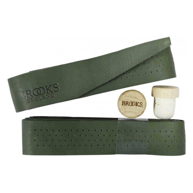 Styrb�nd Brooks Oliven l�der mkork styrpropper s�t