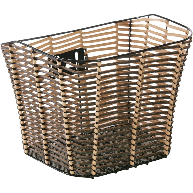 FRONTKURV SHOPPINGKURV "BAST" SORT/BRUN FRA KILDEMOES