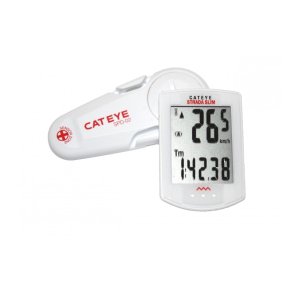 Computer Cateye Strada Slim trdls 8 funk. kun til race Hvid - Sort - Rd - Slv
