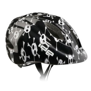 IDE brnecykelhjelm sort m/skeletter