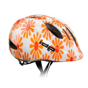 IDE brnecykelhjelm hvid m/blomster