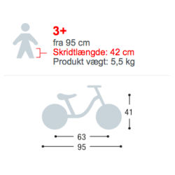 PUKY LBECYKLER MED BAGBREMSE FRA 3 R sort/rd 