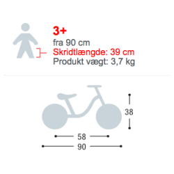 Puky LR Ride fra 90 Cm 3,7 KG Hvid/Pink Lbecykel 