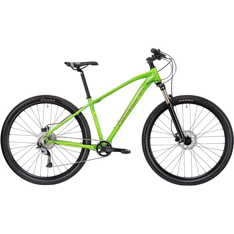Principia MTB A4.9 29 tommer Acera 1x9 affjedret forgaffel hydrauliske skivebremser 15 tommer blank lime m. gr�/gul 2022