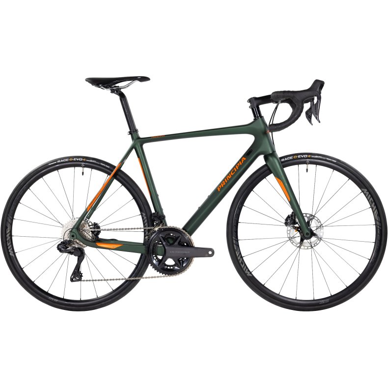 Principia Road Carbon Shimano 105 60 cm 2025 - mat gr�n med orange
