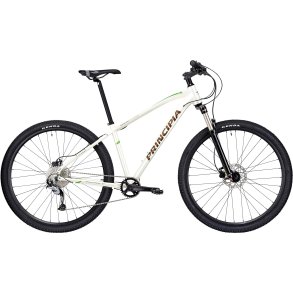 Principia MTB A5.9 29 tommer Deore 1x10 affjedret forgaffel hydrauliske skivebremser 15 tommer mat hvid m. brun/gr�n 2022