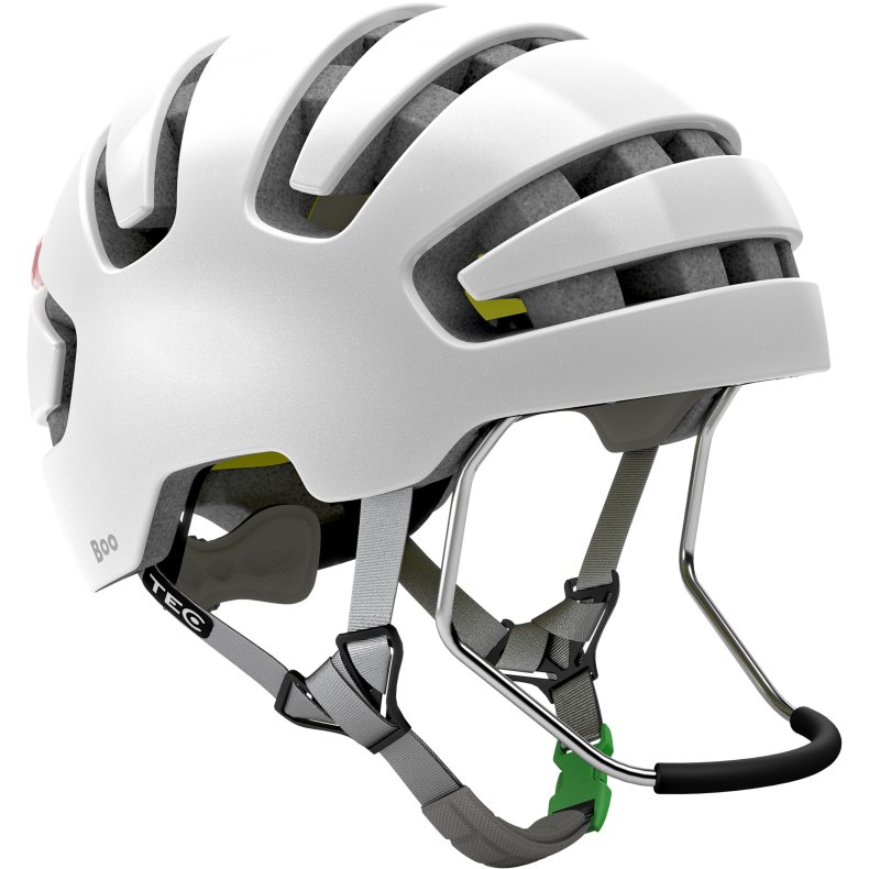 HJELM BOO HVID FRA KILDEMOES MED HAGEBESKYTTER MIPS