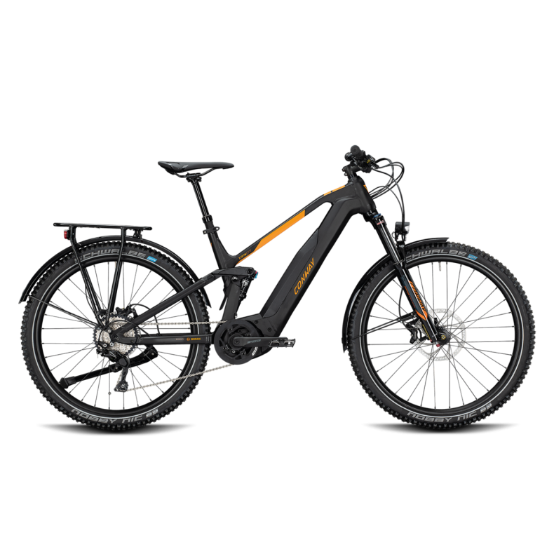 Conway Xyron C 227 Fully Mtb E bike med sk�rme og bagageb�rer Bosch 500 Wh