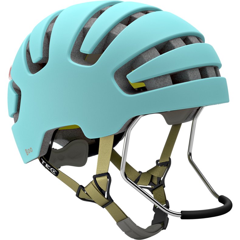 HJELM BOO TURKIS FRA KILDEMOES MED HAGEBESKYTTER MED MIPS