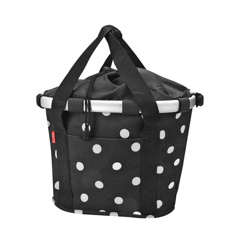 Reisenthel Bikebasket Sort med hvide prikker - KLICKfix kurvetaske 15 L