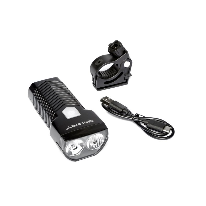 SMART LED 1500 lumen forlygte USB-C � kraftig og lovlig cykellygte
