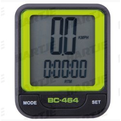 Cykelcomputer med kabel 8 Funktioner Gul