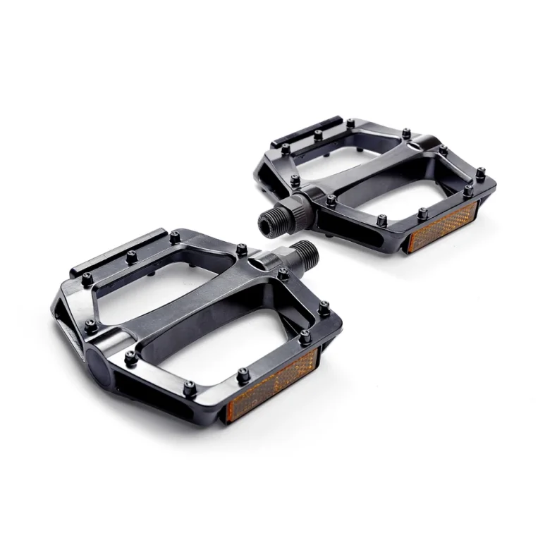 Bikepartner platformspedaler i aluminium med udskiftelige pins, sort